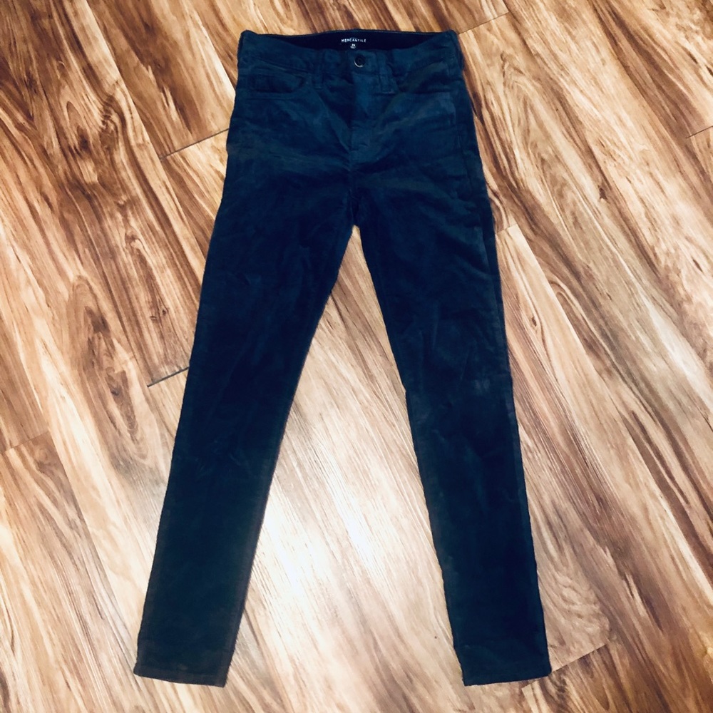 EUC factory jcrew , velvet dark gray skinny pants